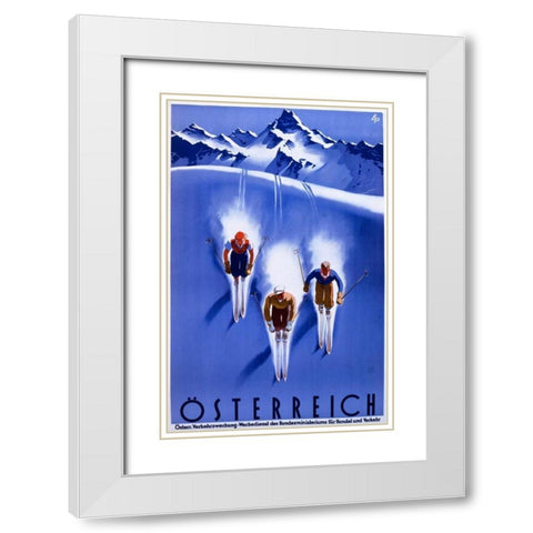 Ã–sterreich White Modern Wood Framed Art Print with Double Matting by Unknown