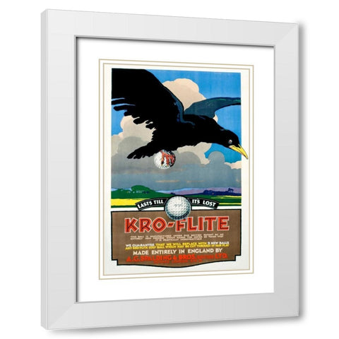 Kro-Flite White Modern Wood Framed Art Print with Double Matting by Unknown