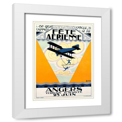 Fete Aerienne Angers White Modern Wood Framed Art Print with Double Matting by Armand, P.L.