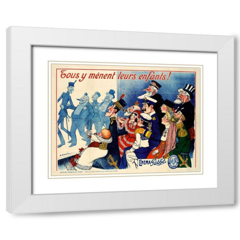 Cinema Pathe White Modern Wood Framed Art Print with Double Matting by Barrere, Adrien