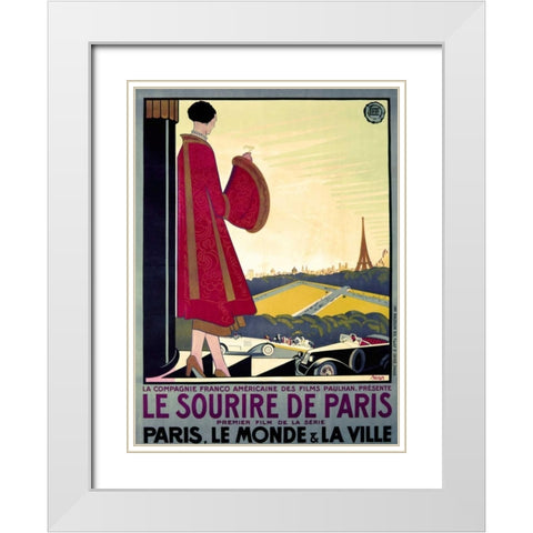 Le Sourire de Paris White Modern Wood Framed Art Print with Double Matting by Becan Bernard