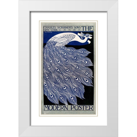 The Modern Poster White Modern Wood Framed Art Print with Double Matting by Bradley, William H.