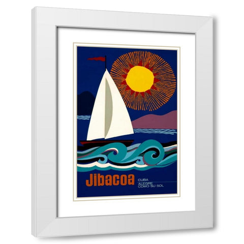 Jibacoa White Modern Wood Framed Art Print with Double Matting by Hernandez, Jorge
