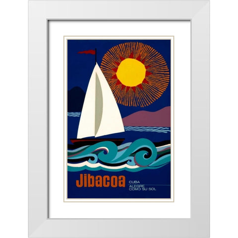 Jibacoa White Modern Wood Framed Art Print with Double Matting by Hernandez, Jorge