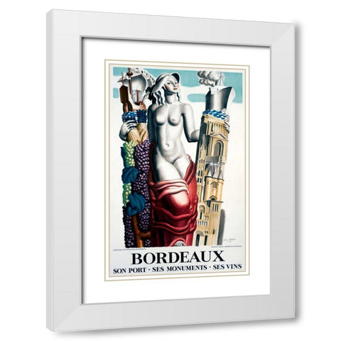 Bordeaux White Modern Wood Framed Art Print with Double Matting by Dupas, Jean