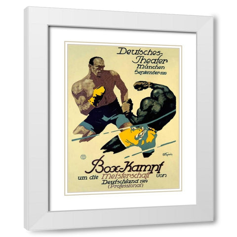 Box-Kampf White Modern Wood Framed Art Print with Double Matting by Engelhard, Julius Ussy