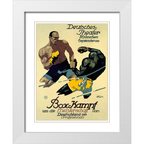 Box-Kampf White Modern Wood Framed Art Print with Double Matting by Engelhard, Julius Ussy