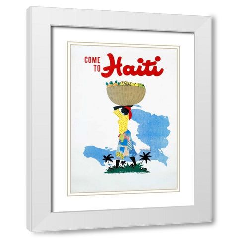Come to Haiti White Modern Wood Framed Art Print with Double Matting by Lafond, E.