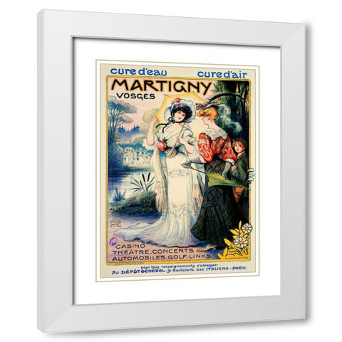 Martigny White Modern Wood Framed Art Print with Double Matting by Metivet, Luc
