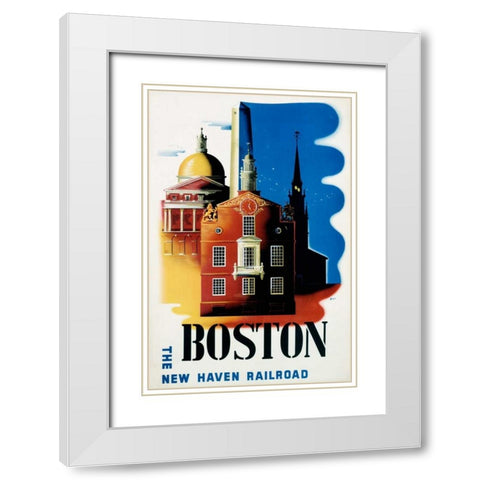New Haven Railroad / Boston White Modern Wood Framed Art Print with Double Matting by Nason, Ben