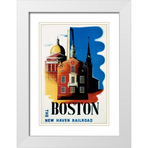 New Haven Railroad / Boston White Modern Wood Framed Art Print with Double Matting by Nason, Ben