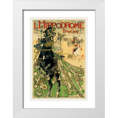 LHippodrome White Modern Wood Framed Art Print with Double Matting by Orazi, Manuel