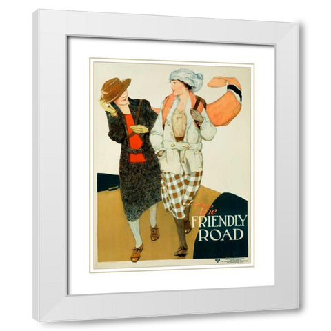 YWCA / The Friendly Road White Modern Wood Framed Art Print with Double Matting by Parkhurst, Anita