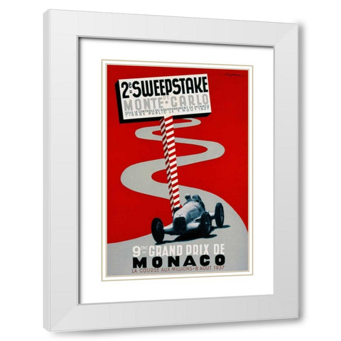 2e Sweepstake de Monte-Carlo / 9eme Grand Prix de Monaco White Modern Wood Framed Art Print with Double Matting by Serre, Guy