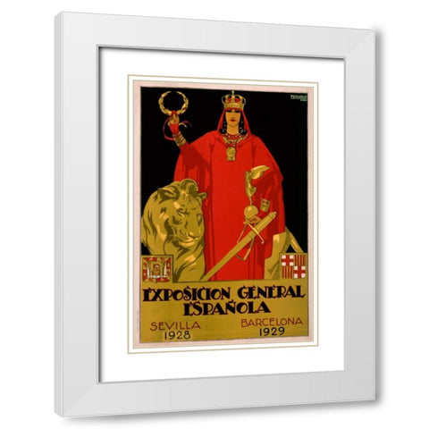 Exposicion General Epanola White Modern Wood Framed Art Print with Double Matting by De Castro, Francisco Hohenleiter