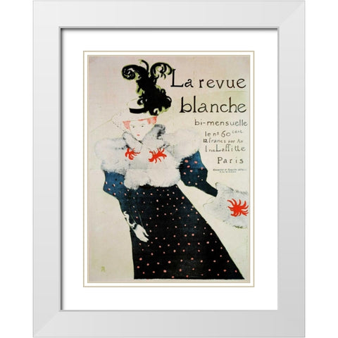 La Revue Blanche White Modern Wood Framed Art Print with Double Matting by Toulouse-Lautrec, Henri