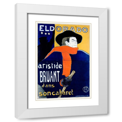 Eldorado / Aristide Bruant White Modern Wood Framed Art Print with Double Matting by Toulouse-Lautrec, Henri