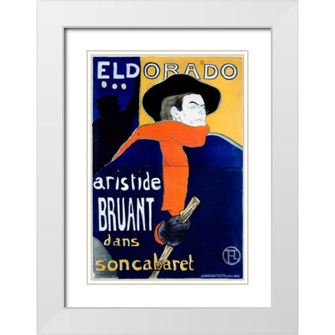 Eldorado / Aristide Bruant White Modern Wood Framed Art Print with Double Matting by Toulouse-Lautrec, Henri