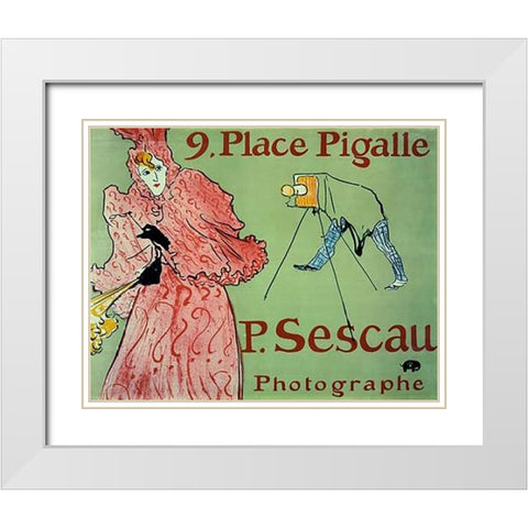 Caudieux White Modern Wood Framed Art Print with Double Matting by Toulouse-Lautrec, Henri