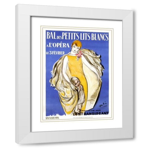 Bal des Petits Lits Blancs White Modern Wood Framed Art Print with Double Matting by Vertes, Marcel