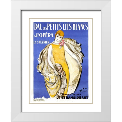 Bal des Petits Lits Blancs White Modern Wood Framed Art Print with Double Matting by Vertes, Marcel