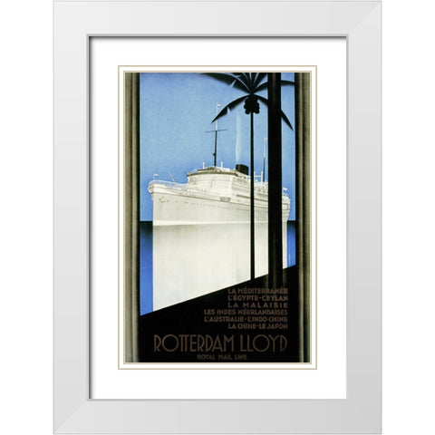Rotterdam Lloyd White Modern Wood Framed Art Print with Double Matting by Von Stein, Johann