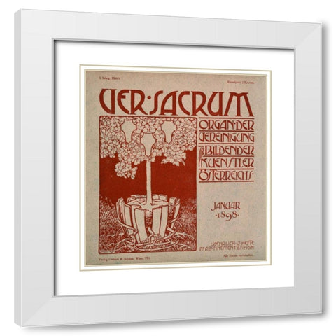 Ver Sacrum White Modern Wood Framed Art Print with Double Matting by Unknown