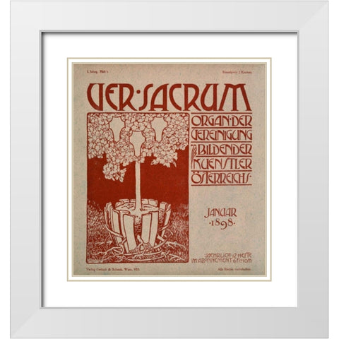 Ver Sacrum White Modern Wood Framed Art Print with Double Matting by Unknown