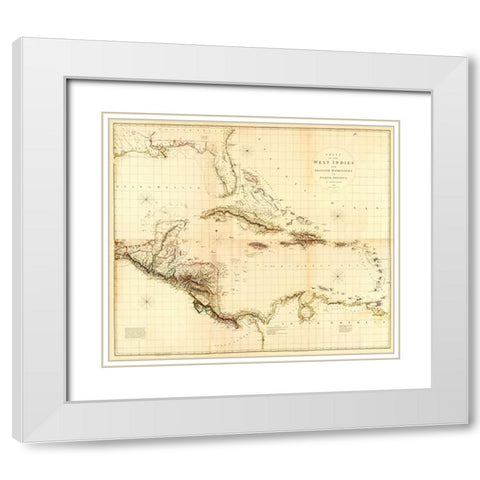 ComVintageite: West Indies, 1810 White Modern Wood Framed Art Print with Double Matting by Arrowsmith, Aaron