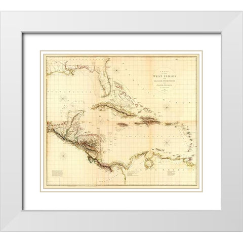 ComVintageite: West Indies, 1810 White Modern Wood Framed Art Print with Double Matting by Arrowsmith, Aaron