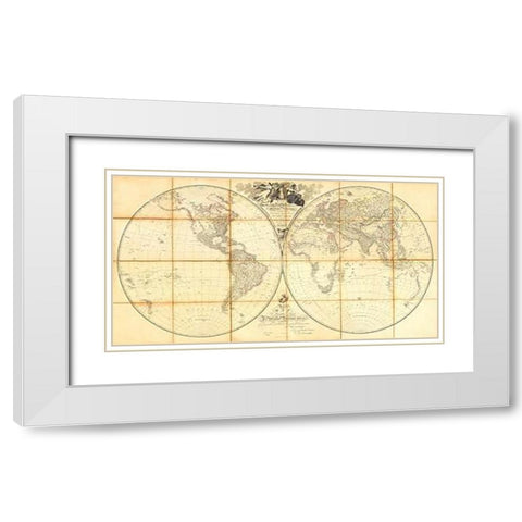 Map of the World, Researches of Capt. James Cook, 1808 White Modern Wood Framed Art Print with Double Matting by Arrowsmith, Aaron