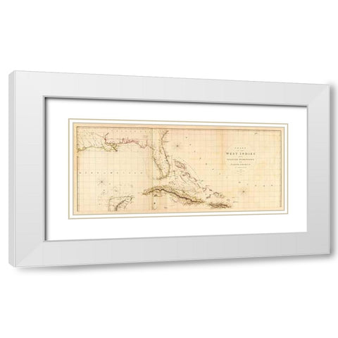 West Indies I, 1810 White Modern Wood Framed Art Print with Double Matting by Arrowsmith, Aaron