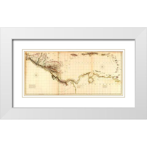 West Indies II, 1810 White Modern Wood Framed Art Print with Double Matting by Arrowsmith, Aaron