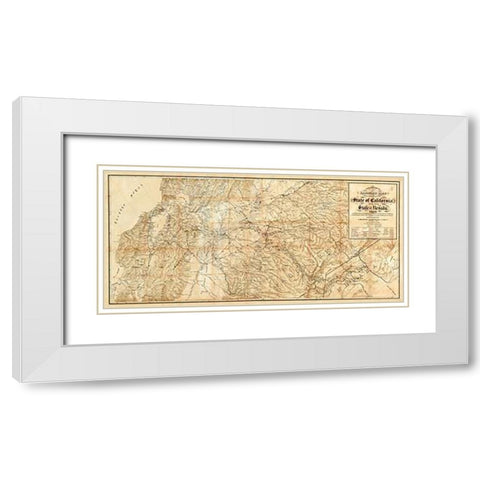 The Central Part of the State of California, 1865 White Modern Wood Framed Art Print with Double Matting by Bielawski, C.