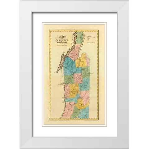 New York - Washington County, 1829 White Modern Wood Framed Art Print with Double Matting by Burr, David