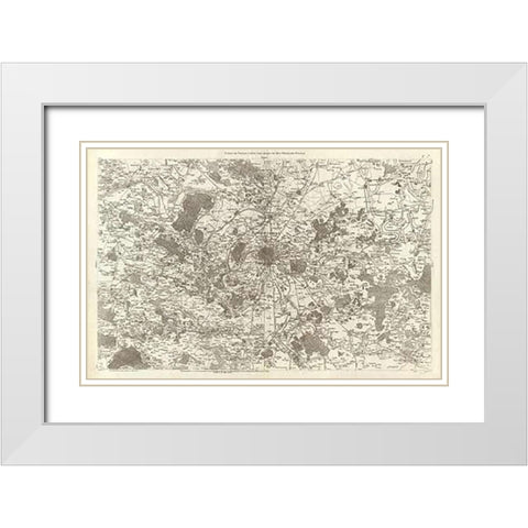 Paris, France, 1762 White Modern Wood Framed Art Print with Double Matting by Cassini, Cesar-Francois