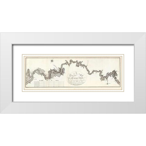 A General Map of The River Ohio, 1796 White Modern Wood Framed Art Print with Double Matting by Collot, George Henri Victor