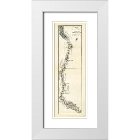 Map of the Course of The Mississippi from the Missouri, 1796 White Modern Wood Framed Art Print with Double Matting by Collot, George Henri Victor