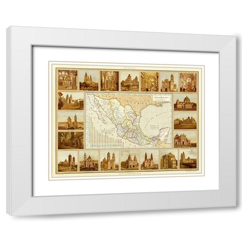 Carta Eclesiastica, 1885 White Modern Wood Framed Art Print with Double Matting by Cubas, Antonio Garcia