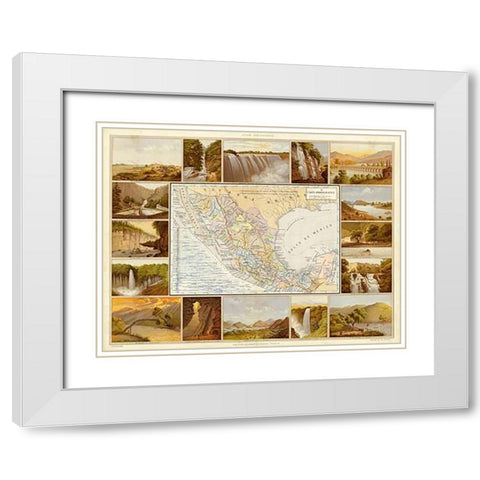 Carta Hydrografica, 1885 White Modern Wood Framed Art Print with Double Matting by Cubas, Antonio Garcia