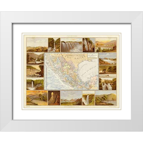 Carta Hydrografica, 1885 White Modern Wood Framed Art Print with Double Matting by Cubas, Antonio Garcia