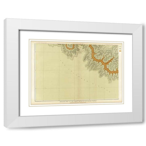 Grand Canyon - Geologic Map of The Southern Part of The Kaibab Plateau (Part III. South-Western Shee White Modern Wood Framed Art Print with Double Matting by Dutton, Clarence