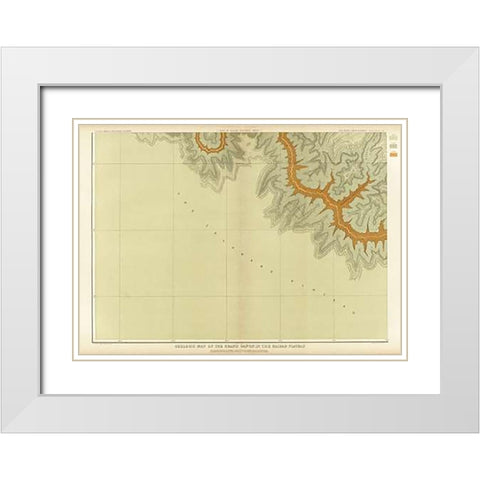 Grand Canyon - Geologic Map of The Southern Part of The Kaibab Plateau (Part III. South-Western Shee White Modern Wood Framed Art Print with Double Matting by Dutton, Clarence