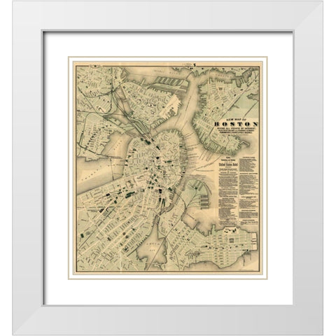Boston, Massachusetts, 1884 White Modern Wood Framed Art Print with Double Matting by Haynes, Tilly