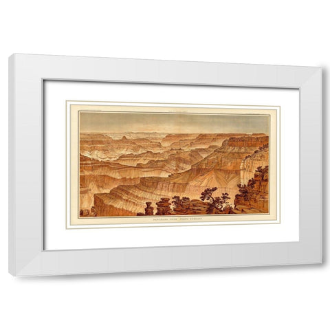 Grand Canyon - Panorama from Point Sublime  White Modern Wood Framed Art Print with Double Matting by Holmes, William Henry