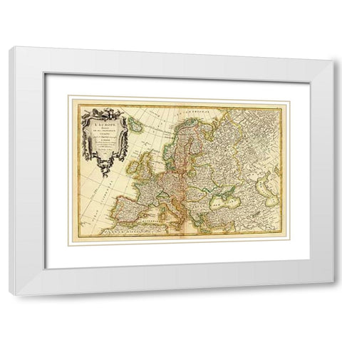 LEurope, 1782 White Modern Wood Framed Art Print with Double Matting by Janvier, Jean