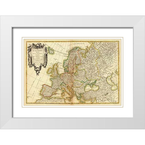 LEurope, 1782 White Modern Wood Framed Art Print with Double Matting by Janvier, Jean
