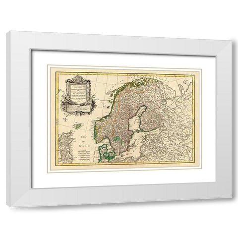 Suede, Danemarck et Norwege, 1762 White Modern Wood Framed Art Print with Double Matting by Janvier, Jean