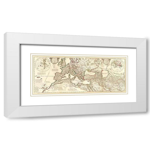 TheatMaps Historicum, 1705 White Modern Wood Framed Art Print with Double Matting by De Lisle, Guillaume