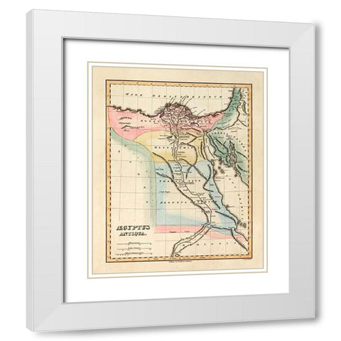 Aegyptus Antiqua, 1823 White Modern Wood Framed Art Print with Double Matting by Lucas, Fielding